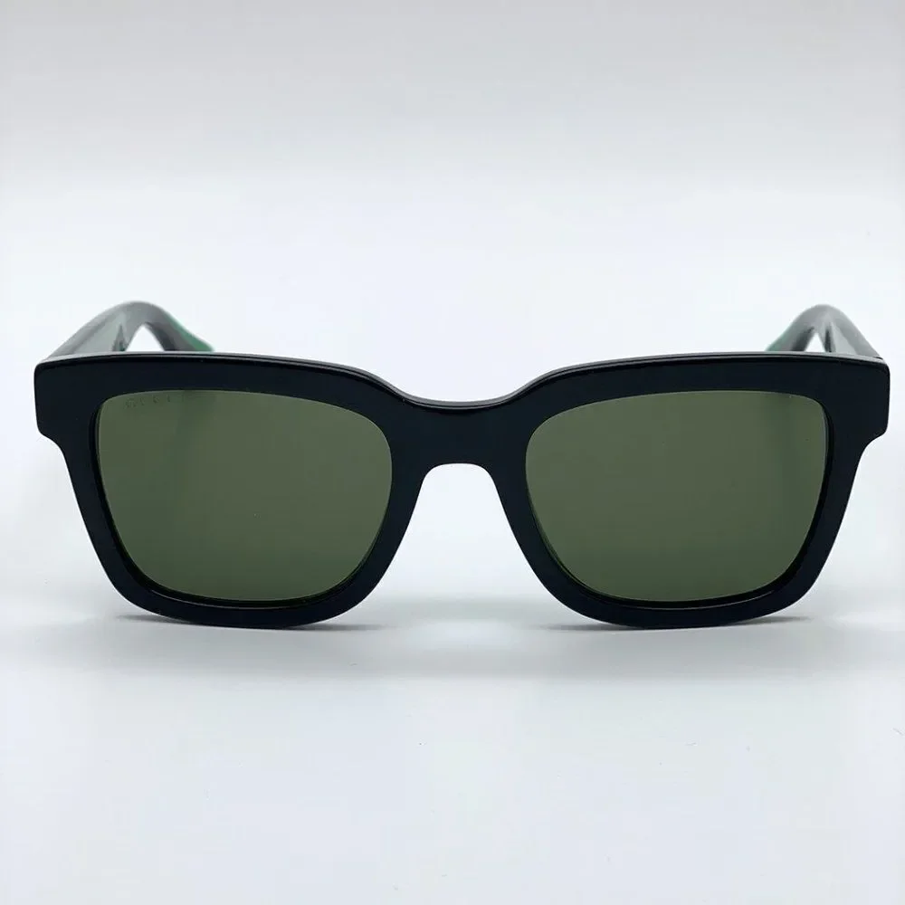 NEW GUCCI GG0001SN 002 Black Green Grey Square Unisex Sunglasses